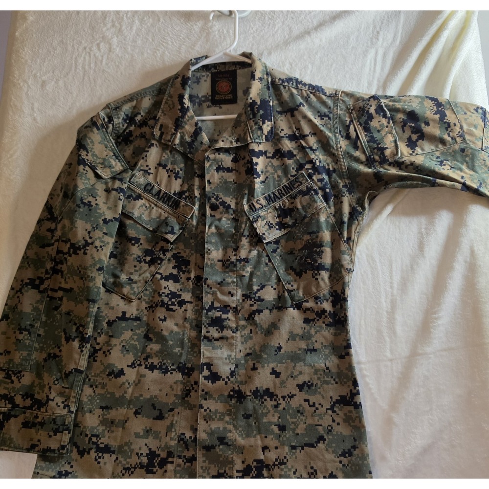 USMC MARPAT Woodland Digital Camo Combat Utility Blouse Shirt Small Regular